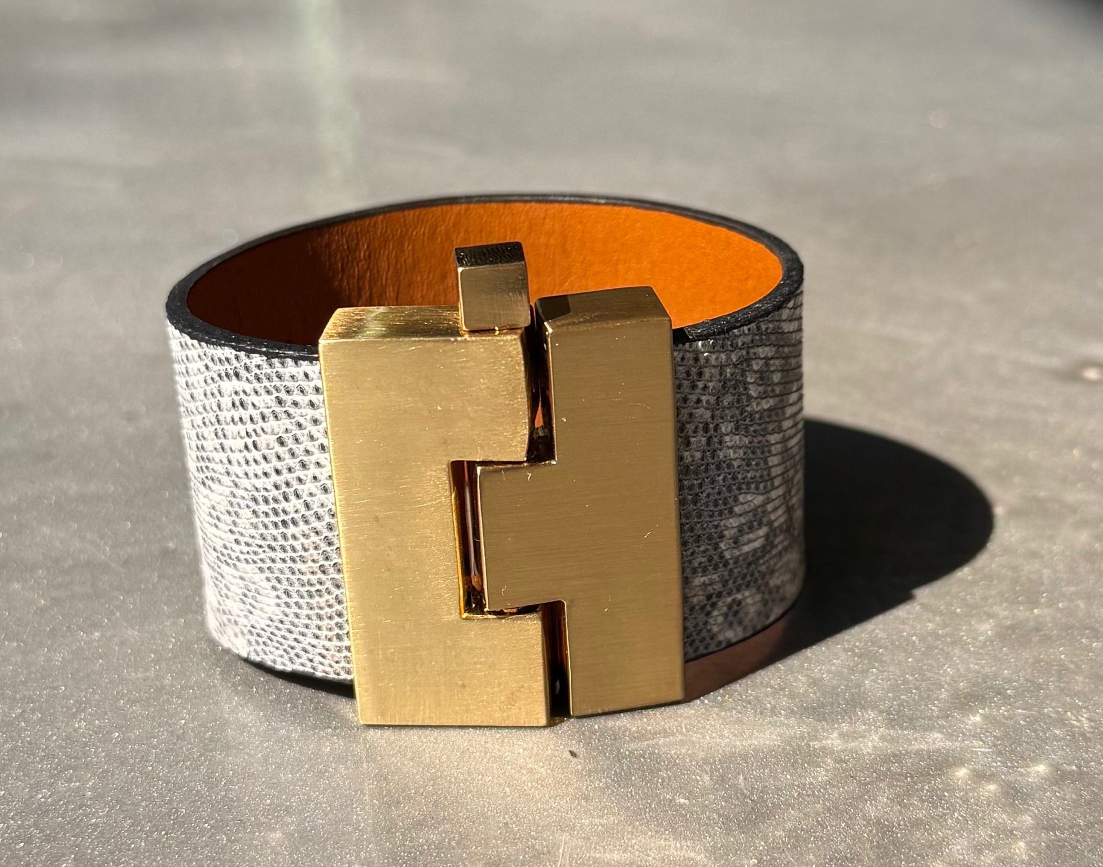 Wide Jigsaw Cuff Bracelet