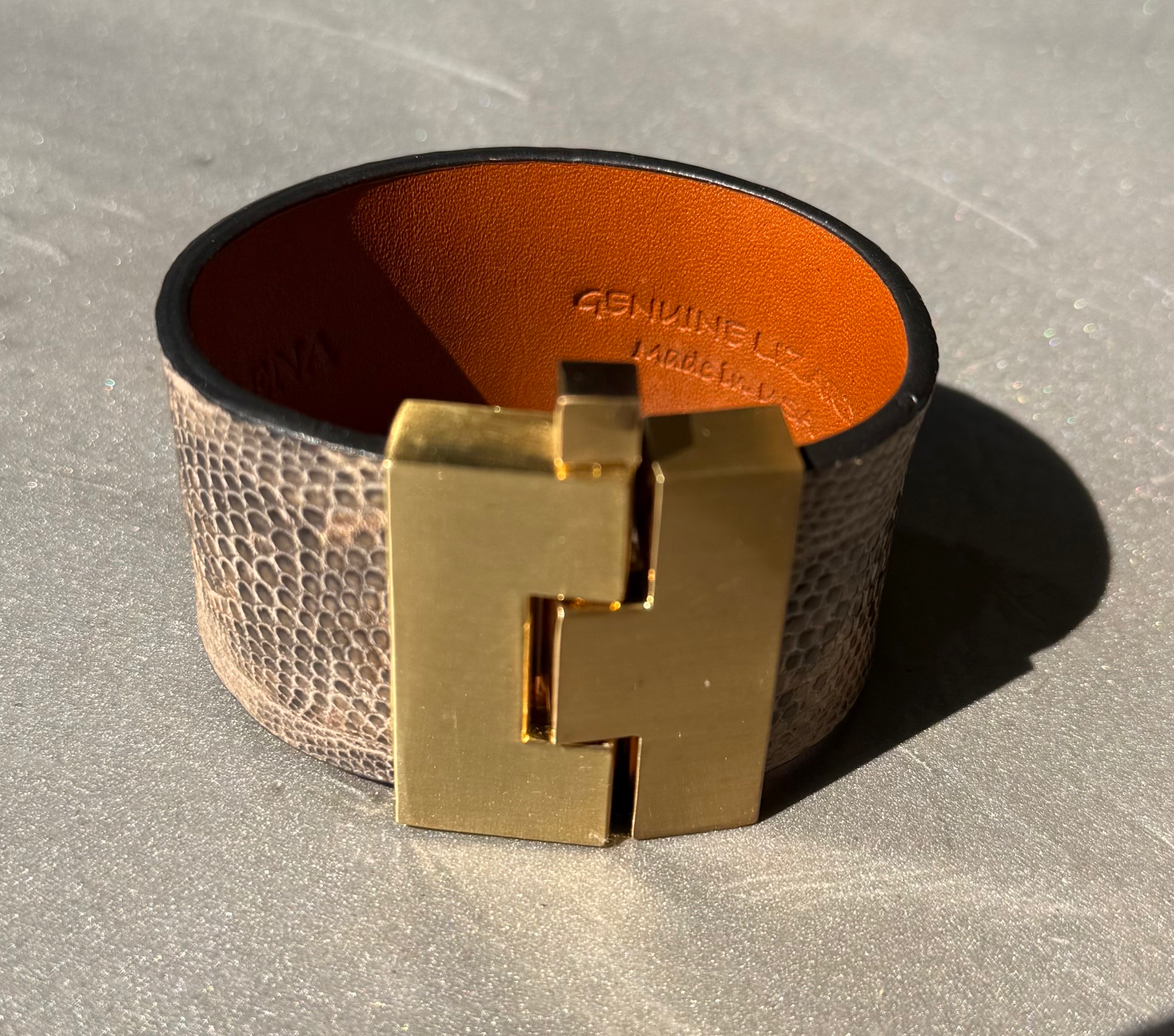 Wide Jigsaw Cuff Bracelet