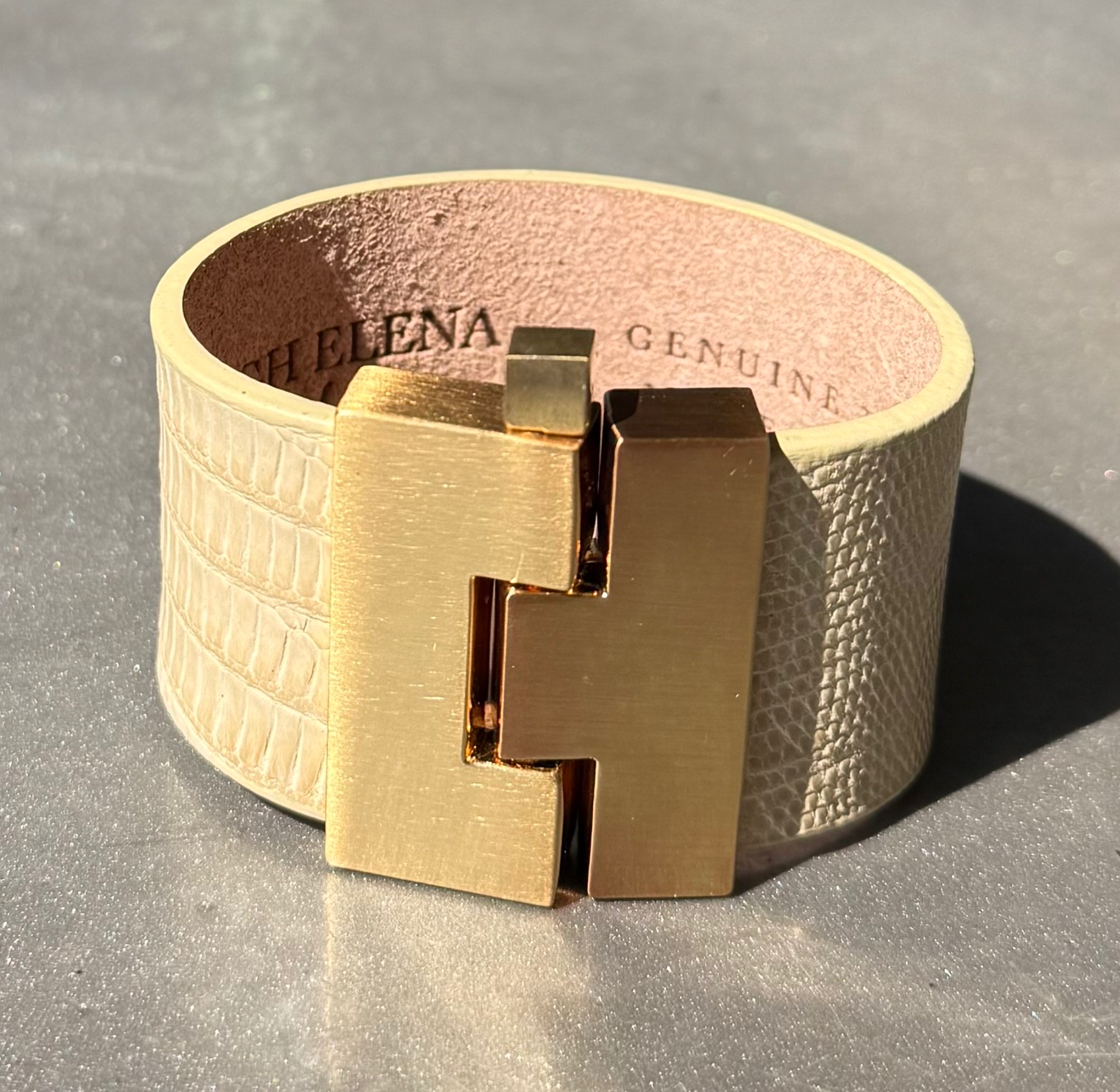 Wide Jigsaw Cuff Bracelet