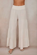 Linen Tiered Palazzo Pant