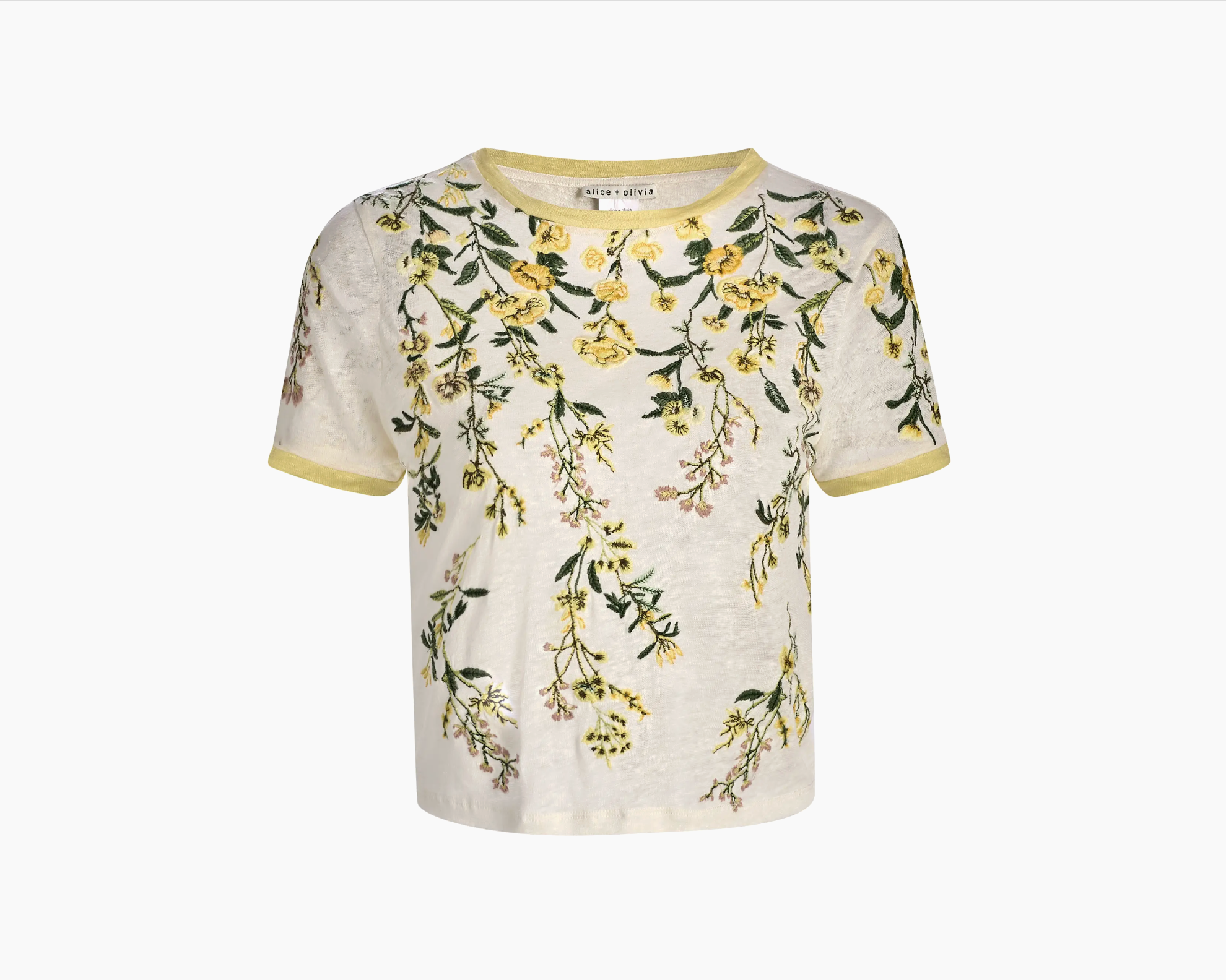 Cindy Embroidered Cropped Tee