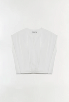 Wrenli Cotton Pleated Top