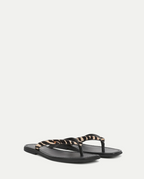 Clea Calf Hair Flip-Flop Sandal