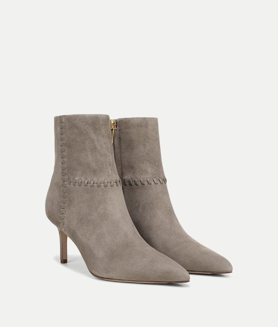 Lisa Whipstitch Mid-Heel Ankle Boot