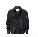 The Everyday Cropped Vegan Leather Shirt