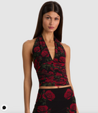 Romy deep V neck ruched top