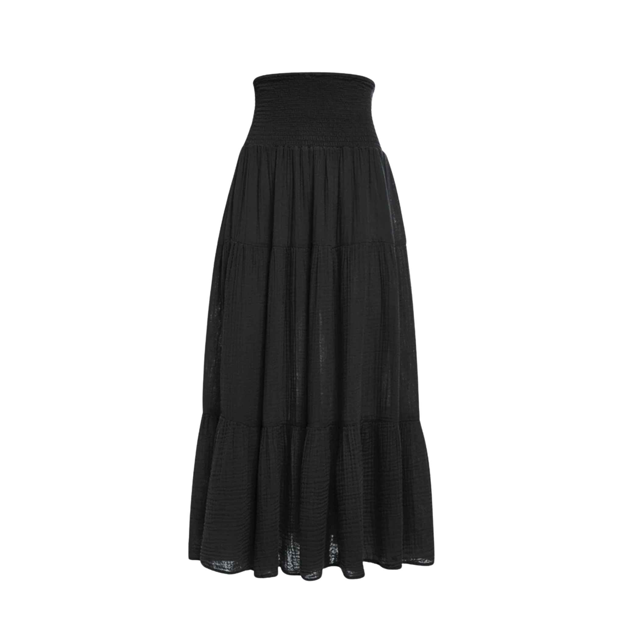 Smocked Maxi Skirt Gauze