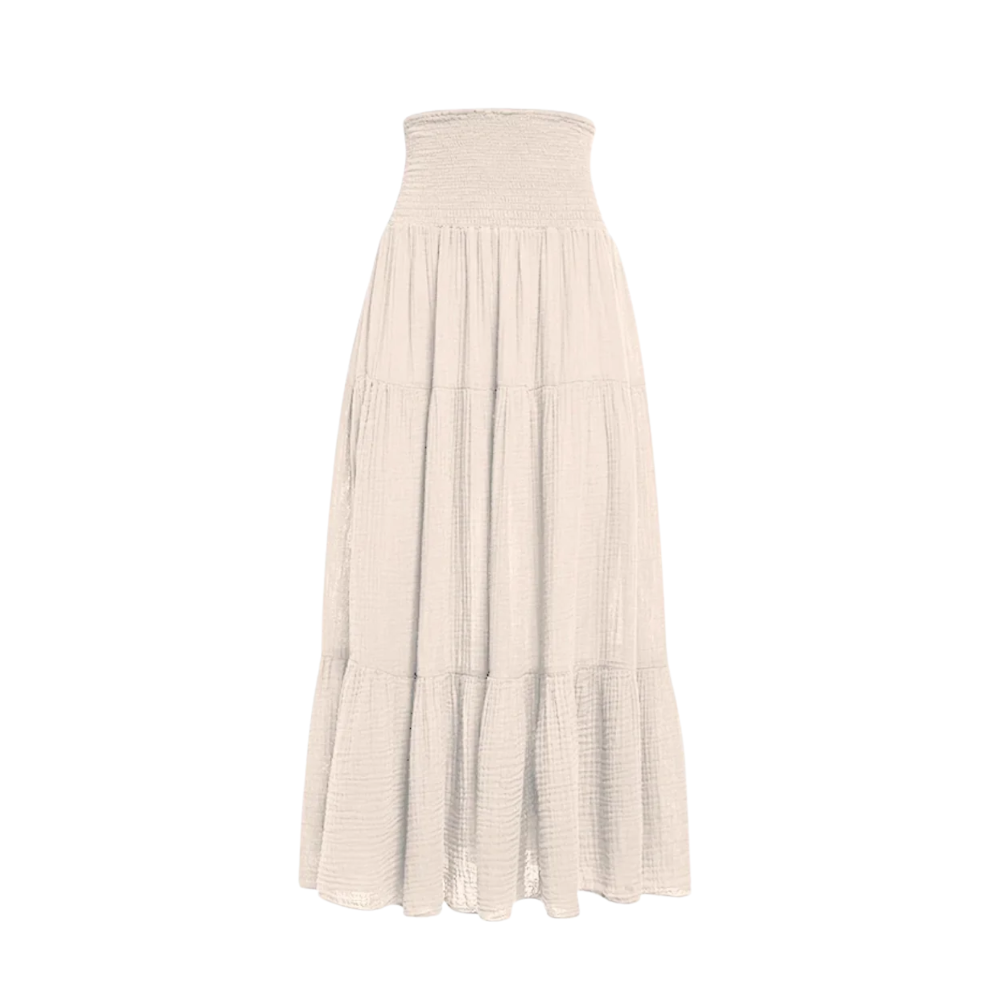 Smocked Maxi Skirt Gauze