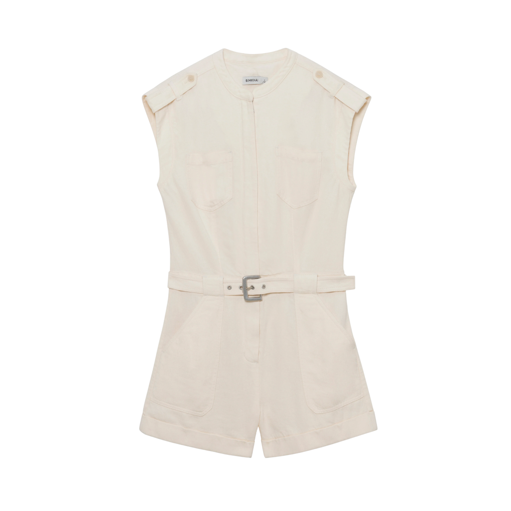 Tinka Belted Linen Romper