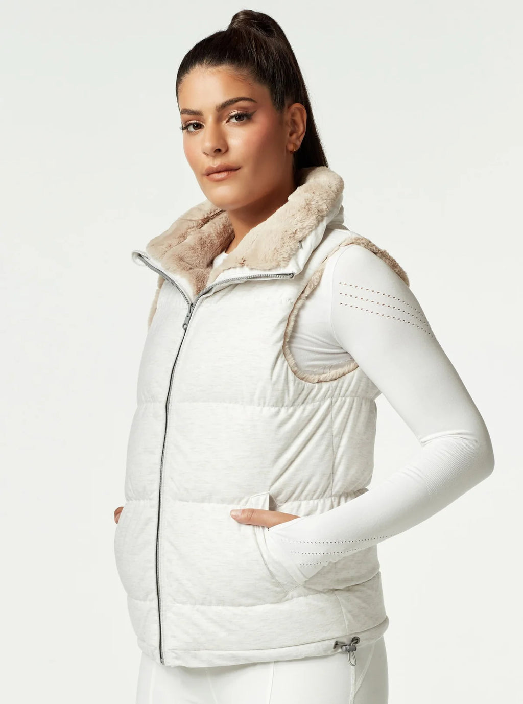 Adventurer Puffer Reversible Faux Fur Vest