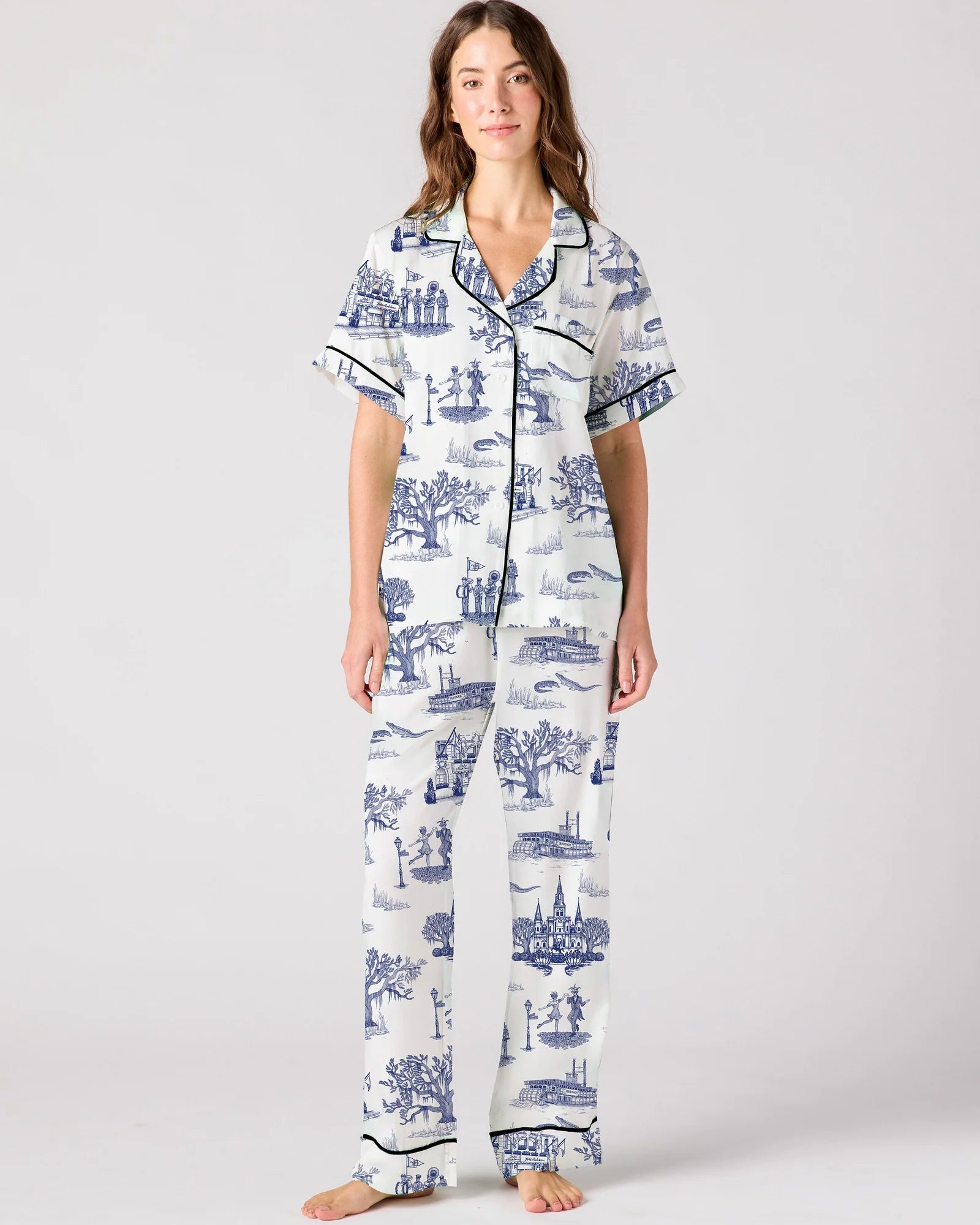 New Orleans Toile Pajama Pants Set